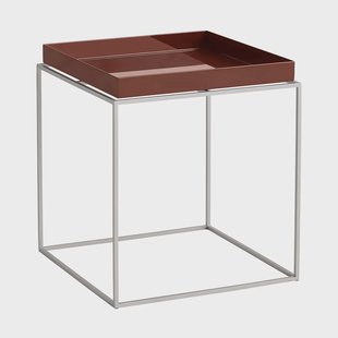 HAY Tray Table medium bijzettafel Chocolate-siliconen grijs, 40x40x44 cm