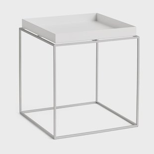 HAY Tray Table medium bijzettafel White-siliconen grijs, 40x40x44 cm