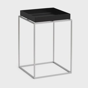 HAY Tray Table medium bijzettafel Black-silicon grijs, 30x30x44 cm