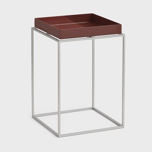 HAY Tray Table medium bijzettafel Chocolate-silicone grijs, 30x30x44 cm