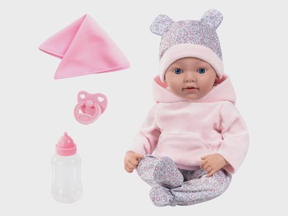 BAYER DESIGN Reborn Baby pop 38 cm (Lichtroze/grijs)