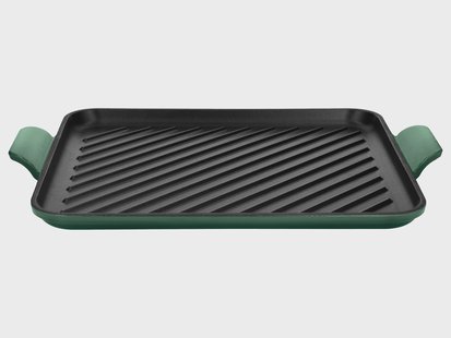 SILVERCREST Premium gietijzeren pizzaplaat Ø 31 cm Premium gietijzeren grillplaat L 36,0 x B 26,0 cm (Grillplaat/groen)