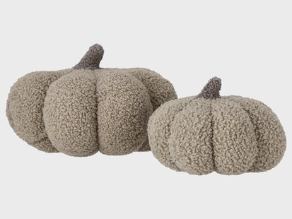 LIVARNO Set van 2 sierkussens in pompoenvorm (Beige)