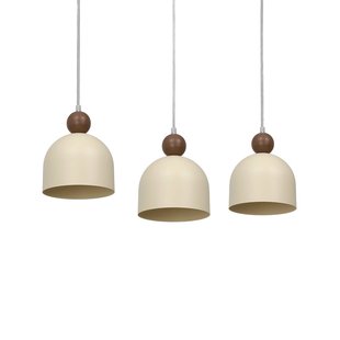 Milagro Lighting Hanglamp Timon, taupe/beige, lengte 60 cm, metaal, 3-lamps