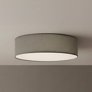 Milagro Lighting Plafondlamp Marshall, grijs, Ø 50 cm, metaal/rotan