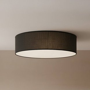 Milagro Lighting Plafondlamp Marshall, zwart, Ø 50 cm, metaal/rotan