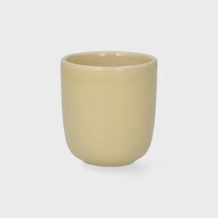 Beker, reactieve glazuur, steengoed, korengeel, &Oslash;6 x 6,5 cm