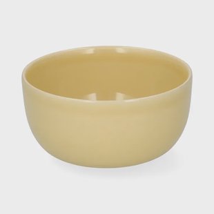 Schaal, reactieve glazuur, steengoed, korengeel, &Oslash;14,5 x 7 cm