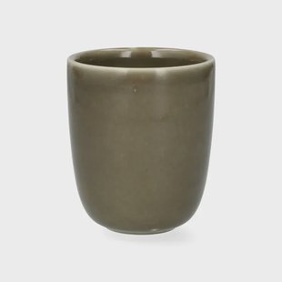 Beker, reactieve glazuur, steengoed, olijfgroen, &Oslash;8 x 9,5 cm
