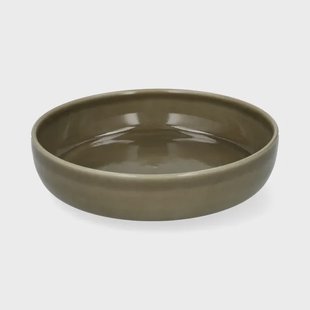 Diep bord, reactieve glazuur, steengoed, olijfgroen, &Oslash;20 x 4,5 cm