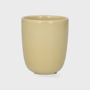 Beker, reactieve glazuur, steengoed, korengeel, &Oslash;8 x 9,5 cm