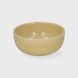 Schaal, reactieve glazuur, steengoed, korengeel, &Oslash;13 x 5 cm