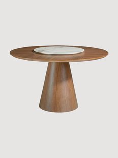 Ronde eettafel Bosch met draaibare tafelblad in marmerlook, &Oslash; 135 cm