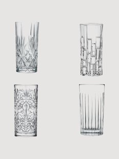 Kristallen longdrinkglazen Mixology, 4-delig
