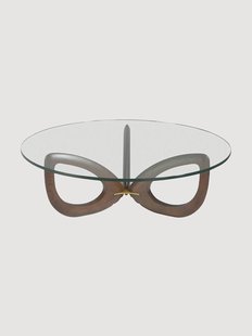 Ronde salontafel Theodor met glazen tafelblad