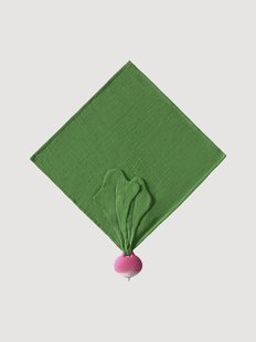 Handgemaakt knuffeldeken Ramona the Radish met bijtring