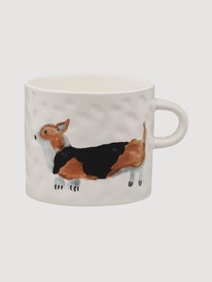 Handbeschilderde beker Corgi