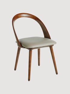 Houten/kunstleren stoelen Gina met vulling, set van 2