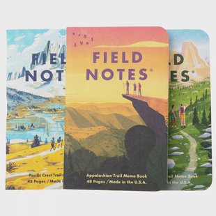 Field Notes Explore America FN-50B Dot-Graph 3-Pack B Appalachian Continental Divide Pacific Crest, notitieboekjes