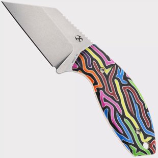 Kansept Siafu G016A3 Stonewashed D2, Multi Color Arcade Pattern G-mascus vaststaand mes, Dirk Pinkerton design