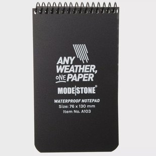 Modestone A103 Waterproof Top Spiral Notebook, 76 × 130 mm, Black, notitieboekje