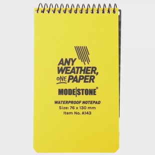 Modestone A143 Waterproof Top Spiral Notebook, 76 × 130 mm, Yellow, notitieboekje