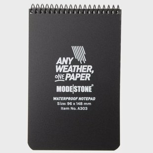 Modestone A303 Waterproof Top Spiral Notebook, 96 x 148 mm, Black, notitieboekje