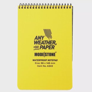 Modestone A343 Waterproof Top Spiral Notebook, 96 x 148 mm, Yellow, notitieboekje