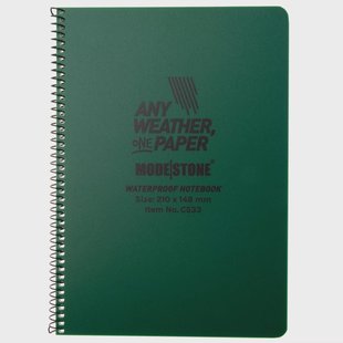 Modestone C533 Waterproof Side Spiral Notebook A5 Green, notitieboek
