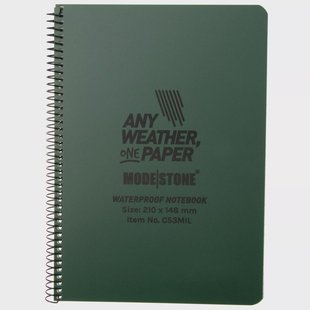 Modestone C53MIL Waterproof Side Spiral Military Notebook A5 Olive, notitieboek
