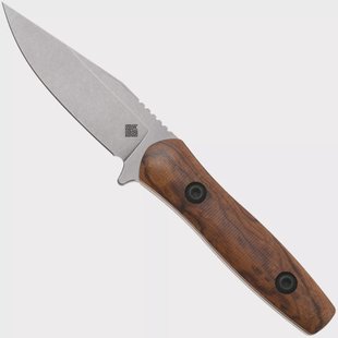 Ocaso Sevra 70TBR Stonewashed CPM Magnacut, Ironwood, vaststaand mes, Toor Knives Design
