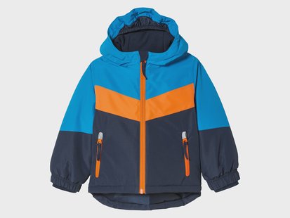 LUPILU Kinder ski-jas (Donkerblauw/oranje/blauw, 86/92)