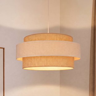 Duolla Hanglamp Space, beige/crème, 1-lamp, textiel, E27