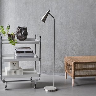 Precise vloerlamp, zilver, hoogte 124 cm, E14 - House Doctor - Woonkamer - Designer - Metaal - 1 lamp