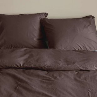 NOUS Living katoenen lits-jumeaux dekbedovertrek 240x220 cm - donkerbruin