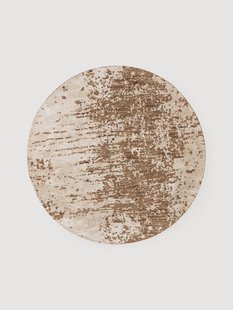 Rond wollen vloerkleed Cynthia met abstract patroon, handgeweven