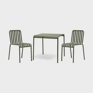HAY Palissade eetgroep 2 stoelen 82,5x90 cm - Olive