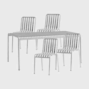 HAY Palissade eetset 4 stoelen 170x90 cm gegalvaniseerd