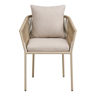 Mexx aluminium tuinstoel beige - met armleuning en kussen