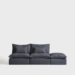 Kave Home Modulaire 3-zits Bank Anarela Linnen, 310cm - Donkergrijs