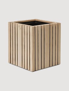 Zelfwatergevende plantenpot GrowBIG van essenhout