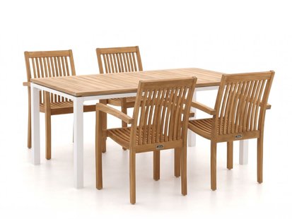 + 15% kassakorting | Sunyard Jakarta/Linosa 180cm dining tuinset 5-delig stapelbaar - Laagste prijsgarantie!