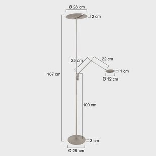 Steinhauer LED vloerlamp Zenith 2, staal, leeslamp, CCT, afstandsbediening