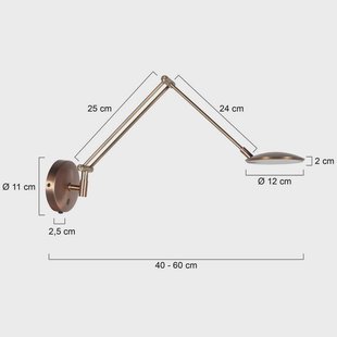 Steinhauer LED wandlamp Zenith 2 met arm, brons, CCT, metaal, stekker
