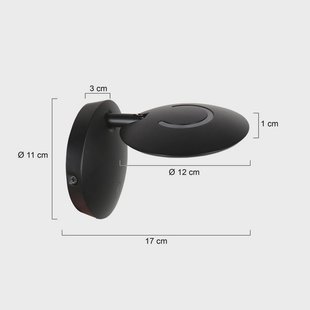 Steinhauer LED wandlamp Zenith 2, zwart, CCT, metaal, stekker