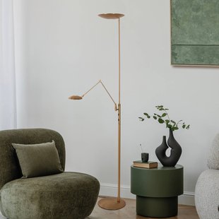 Steinhauer LED uplighter Daphne 2 + leeslampje, brons, CCT, afstandsbediening.