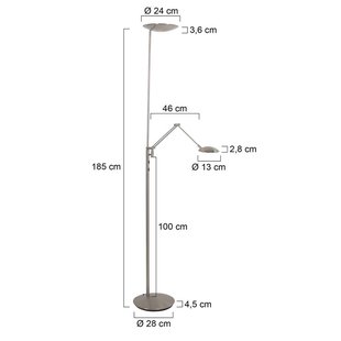 Steinhauer LED uplighter Daphne 2 + leeslampje, staal, CCT, afstandsbediening.