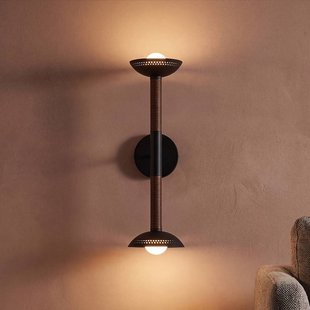 Elstead LED wandlamp Arden, matzwart, hoogte 57 cm, 2-lamps, metaal, dimbaar