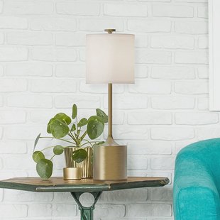 Issa tafellamp ivoor/goud 68 cm linnen/metaal - Elstead - Woonkamer - Vintage / Retro - Aluminium - 1 lamp