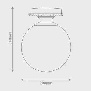 Otis plafondlamp, goud/opaal, Ø 20 cm glas IP44 E27 - Elstead - Badkamer - Vintage / Retro - 1 lamp